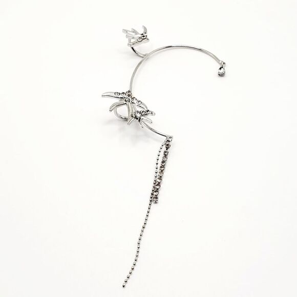 Brand New Silver Rhinestone Ear Hook Earring - Picture 2 of 3